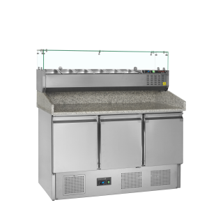 Mesa para pizza, incl. unidad de condimentos PT1365 + GVC33-140