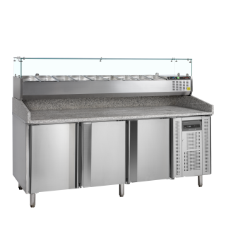 Mesa para pizza, incl. unidad de condimentos PT1300 + GVC38-200